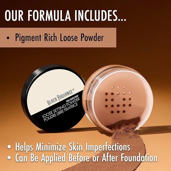 Black Radiance True Complexion Loose Setting Powder, Cocoa Kisses, 0.64 Ounce (Packaging May Vary)
