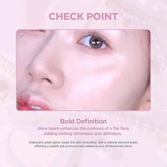 lilybyred Luv Beam Glow Veil | Korean Heart-Shaped Highlighter, Illuminating Shimmer, Radiant Glow, Silky Powder Texture, Buildable & Blendable, Lightweight & Long-Lasting, 0.11 oz. (03 Sugar Beam)