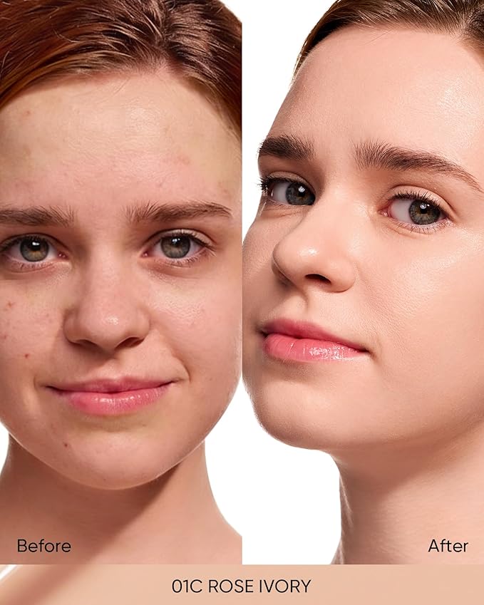 Full Coverage Cushion Foundation #01C Rose Ivory| Satin Glow Finish, Oil-Control & Waterproof, Buildable Tattoo Cover Cushion for All Skin Types