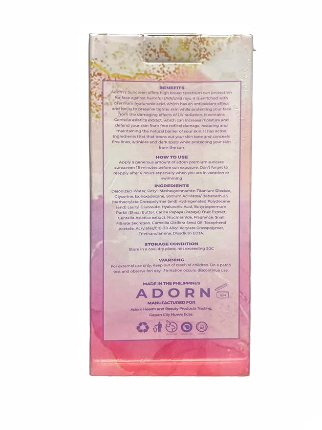 Generic ADORN Premium Sunscreen SPF 50 UVA/UVB Broad Spectrum 50ml, 1.76 Ounce (Pack of 1)