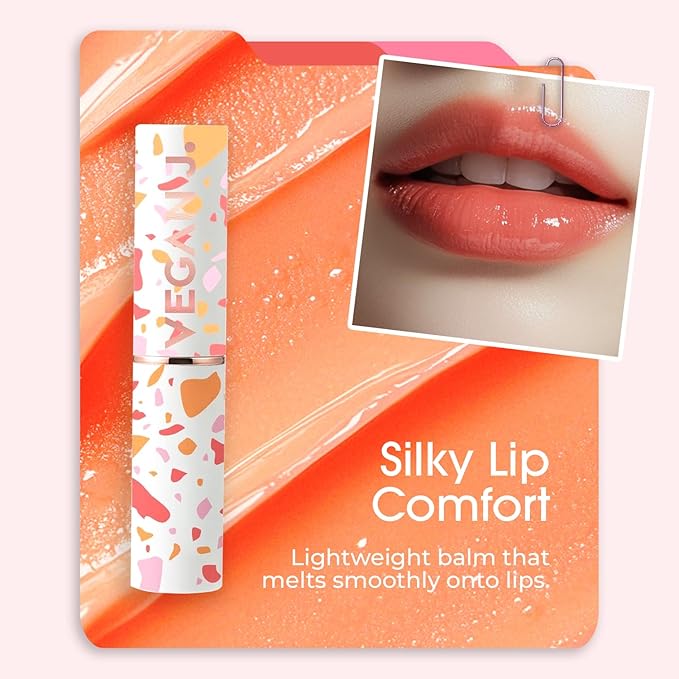 Lip Balm – Long-Lasting Hydration with Natural Color – Korean Beauty, Oasis Plant Complex, Silicone-Free, Vegan & Cruelty-Free Lip Care (003 Sunset Coral)