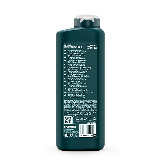 Dicora Urban Fit Pure Hydration Shower Gel - Womens and Mens Body Wash - Purifying and Refreshing Body Wash - Matcha Tea and Pear - 13.5 oz