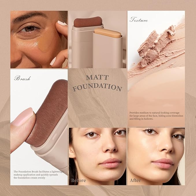 VV Foundation Stick, VV Double Head Foundation Make-Up Stick, 6 in 1- Luxury Anti-Wrinkle Foudation Stick, Korean Foundation Stick (#05)