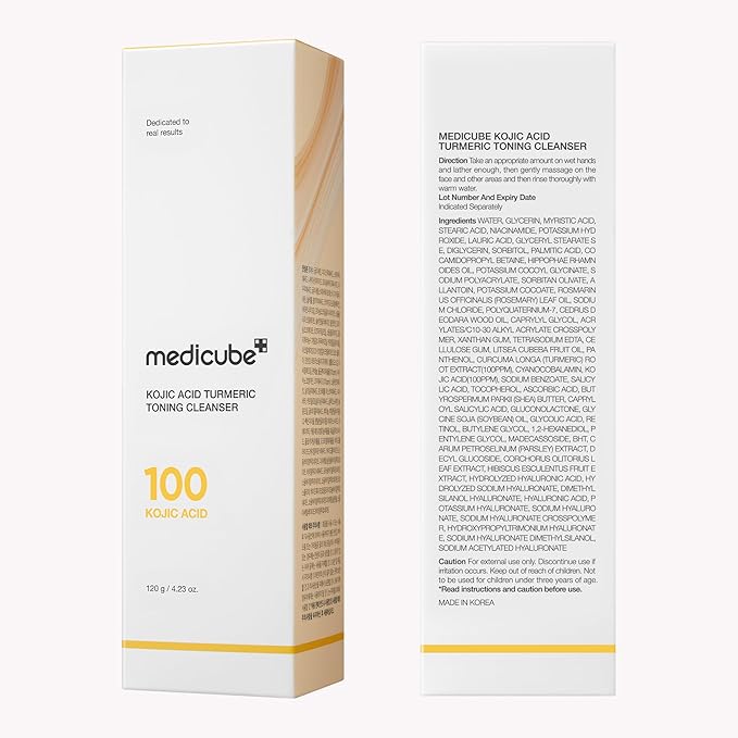 medicube Facial Cleanser Turmeric Capsule Foam Cleanser | for Balancing Uneven Skin Tone & Texture | Fade Appearance of Uneven Patches & Ideal for Use After Spot Care | Korean Skincare, 4.23 oz