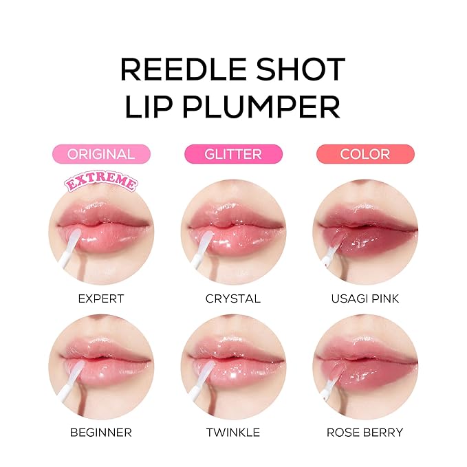 VT COSMETICS Reedle Shot Lip Plumper in Rose Berry, Hydrating Plumping Lip Gloss, High Shine Finish, Infused with Jojoba Oil & Hyaluronic Acid, Korean Beauty Makeup, 0.15 oz.