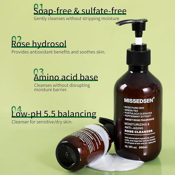 Rose Water Face Toner, Moisturizing & Anti-Aging for All Skin Types (13.4Fl oz)
