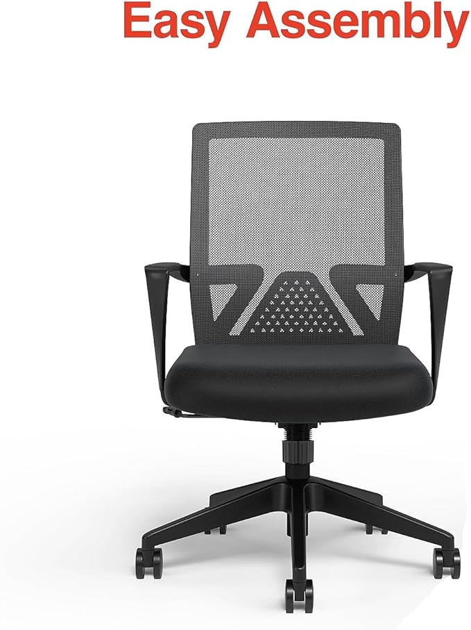 STAPLES Cartwright Ergonomic Office Desk Chair, Adjustable with Breathable Mesh & Lumbar Support, Perfect for Home & Office, Black