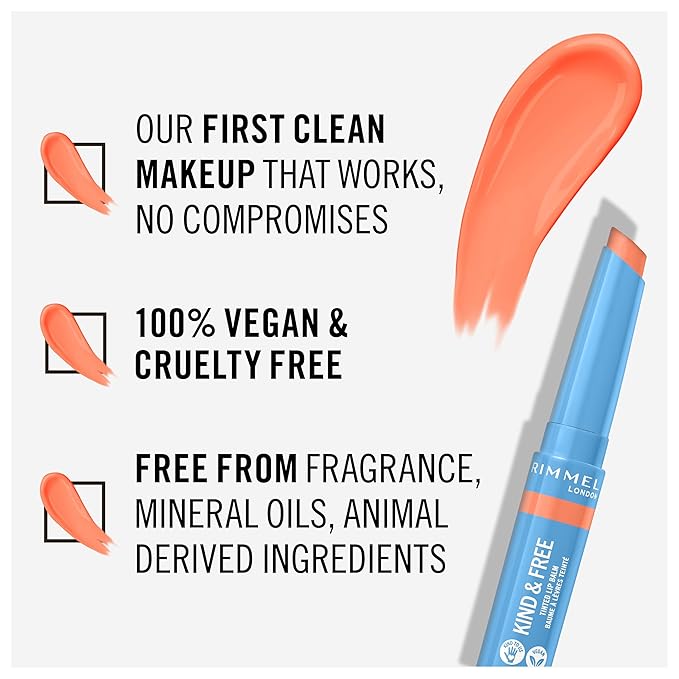Rimmel Kind & Free Tinted Lip Balm, 003 Tropical Spark, 1.7g (0.05 oz)