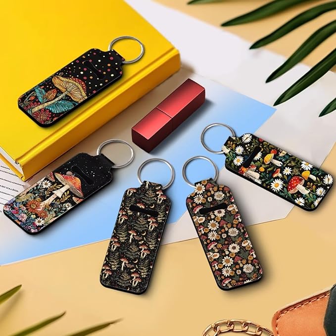 Pensura Chapstick Holder Keychain Fashion 5 Pcs Car Keychain Holder Portable Chapstick Holder Keep from Scratched and Dust