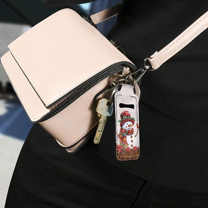 Lipstick Holder Keychain, Cute Keychains for Lip Balm Holder, Neoprene Lipstick Sleeve Pouch for Women Men Teens