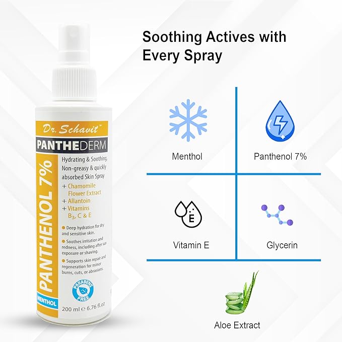 PantheDerm After-Sun Recovery Spray – Dermatologist-Developed, 7% Panthenol + Chamomile & Allantoin – Non-Greasy, Fast-Absorbing Hydration for Sunburned & Sensitive Skin, Post-Laser, Tattoo 6.76Fl.Oz