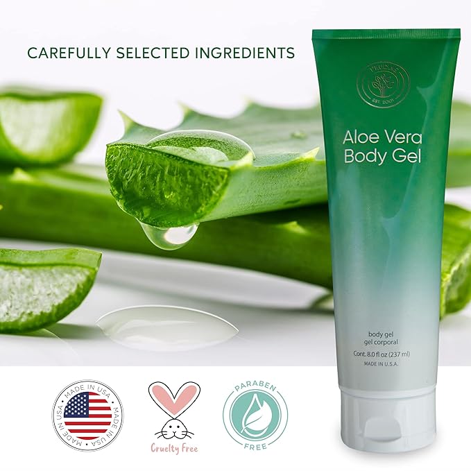 L'eudine Aloe Vera Gel Pack of 3 8Fl Oz Premium Aloe Vera for Hair, Face and Body Rich in Nutrients and Vitamins Ideal for Burns, Scars, Massage Hydrating and Soothing