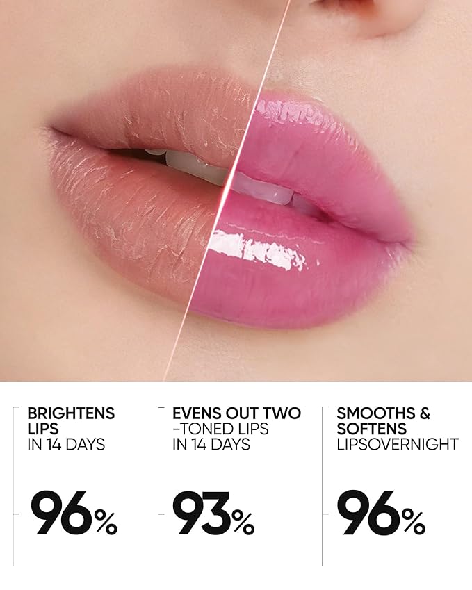 Peptide Brightening Lip Serum, Hydrating & Plumping Tinted Lip Gloss, Moisturizing Lip Balm with Polypeptides & Squalane for Glossy Sheer, Smooth Lips(04 Pink Berry)