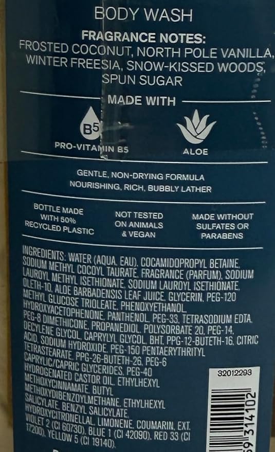 Bath & Body Works Frosted Coconut Snowball Body Wash Shower Gel 10 Ounce