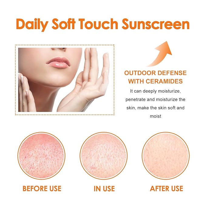 Face Sunscreen SPF 50, 2.12 fl oz, SPF Moisturizer, Lightweight under Makeup, Travel Essentials, Summer Essentials, Skin Care, Sunscreen for Face