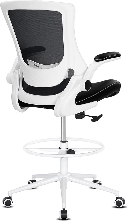 Misolant Drafting Chair, Tall Office Chair for Standing Desk, High Office Chair with Adjustable Lumbar Support and Footrest Ring, Standing Desk Chairs Adjustable Height