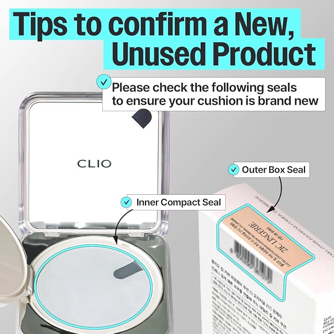 CLIO Kill Cover Founwear Cushion The Original – 20 Shades, Buildable Light to Medium Coverage, Natural Finish, Korean Makeup Foundation, Long-Lasting Skin Fit, 23N GINGER
