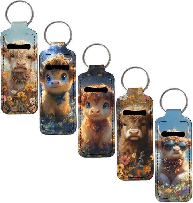 Pensura Chapstick Holder Keychain Fashion 5 Pcs Car Keychain Holder Portable Chapstick Holder Keep from Scratched and Dust