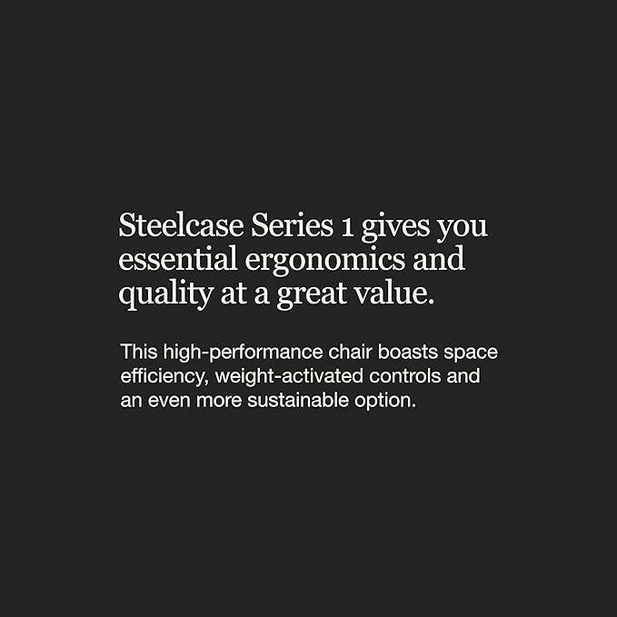 Steelcase Series 1 Office Chair - Ergonomic Work Chair with Wheels for Carpet - Helps Support Productivity - Weight-Activated Controls, Back & Arm Support - Easy Assembly - Licorice + Night Owl Era