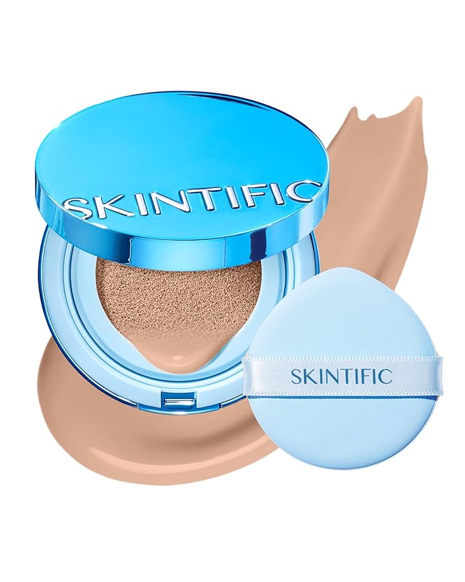 Velvet Matte Cushion Foundation Blue #1CN Cool Vanilla| Full Coverage,12H Oil Control,Ideal for Oily & Combination Skin,Waterproof,Long-Lasting, Lightweight, Hydrating,Transfer-Proof