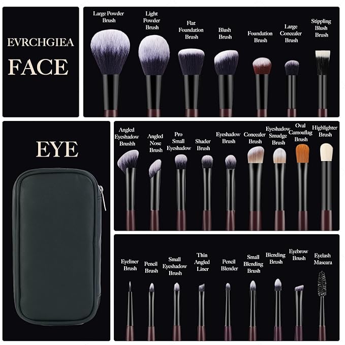 35Pcs Professional Makeup Brushes Set, High End 25 Pcs Make up Tools For Powder Foundation Concealers Blush Eyeshadows and 8 Puff 2 Makeup Sponge. Artist MUST HAVES Travel and Daily (black)