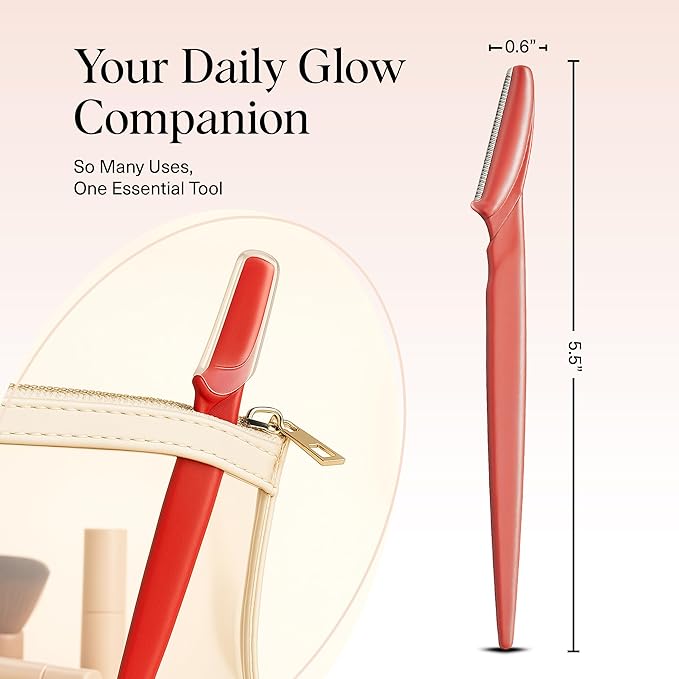Kitsch Dermaplane Razor for Women Face – Face Razors for Women & Men, Eye Brow Razors & Face Shaver – Exfoliating Facial Razor & Dermaplaner as Skin Care Tool for Smoother Skin - Coral, 12 pcs