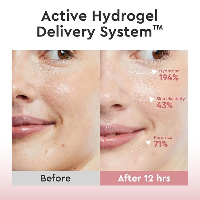 Elvira Bio-Collagen Real Deep Mask, Overnight Hydrating Face Mask with Hyaluronic Acid, Korean Skincare Face Mask for Moisturizing and Firming, Face Masks Sheet for All Skin Types, 4 Pack