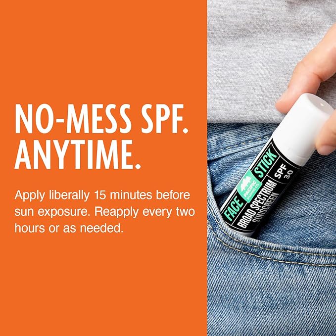 Pacific Shaving Company SPF 30 Broad Spectrum Face Sunscreen Stick - Portable Mineral Sunscreen for Face with Aloe Vera, Coconut Oil + Vitamin E - Clear, Non-Greasy Travel Size Sunblock Stick (2 Pack)