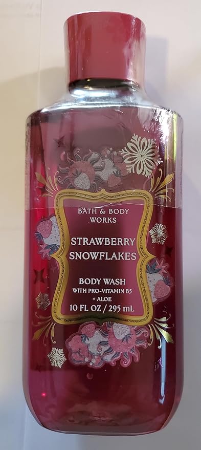Bath & Body Works Women's Strawberry Snowflakes Body Gel Wash, Lotion and Ultimate Hydration Cream 3 Piece Set