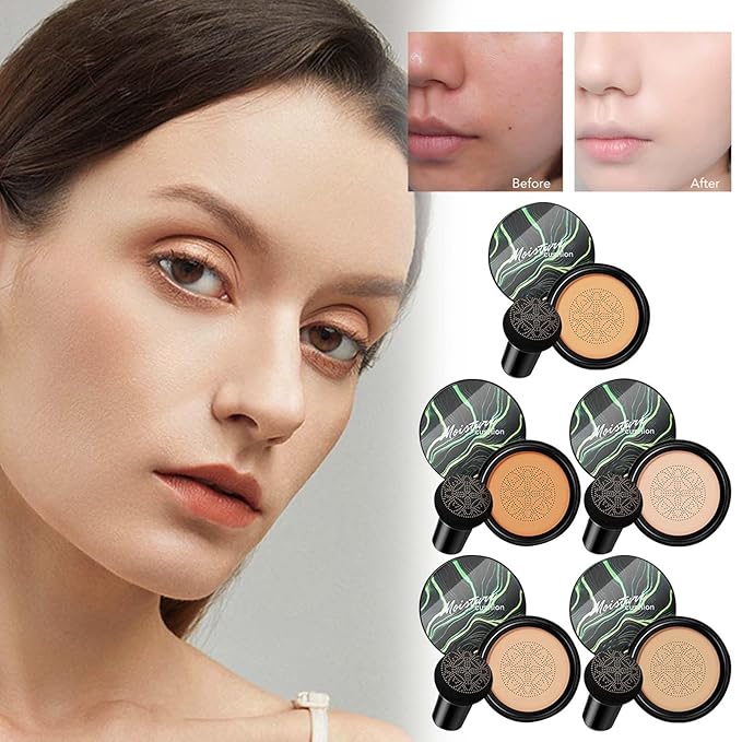 Honey and Pine Makeup, Honey and Pine CC Cream, Mushroom Head Air Cushion CC Cream, Honey and Pine Moisture Concealer Foundation, Honey & Pine Make Up Flawless Light Long Lasting (Ivory, 2.99IN)