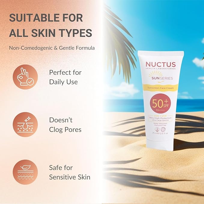 Sunscreen Face Sun Moisturizer SPF 50 UVA/UVB Protection Waterproof Sunscreen Skin Care 50ml, 2.5 fl.oz