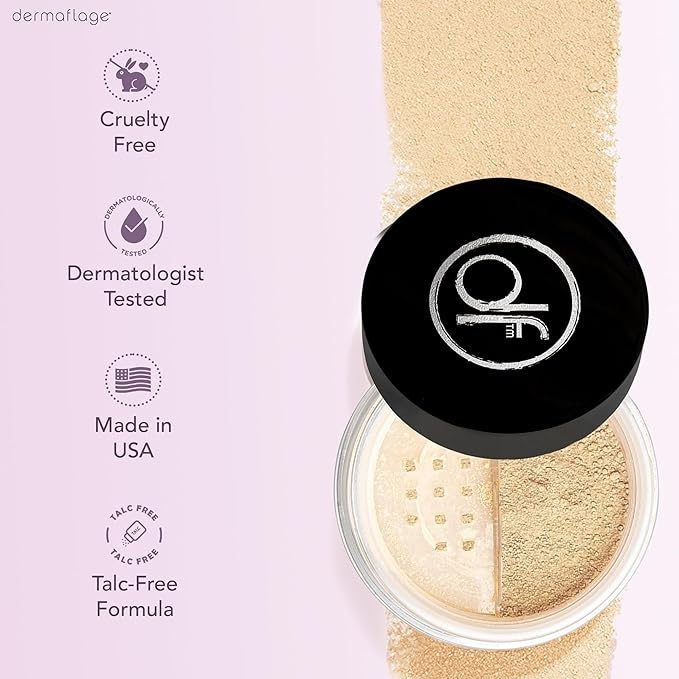 Dermaflage SPF Mineral Powder Sunscreen for Sensitive Skin, All Natural Sunscreen Powder, Broad Spectrum