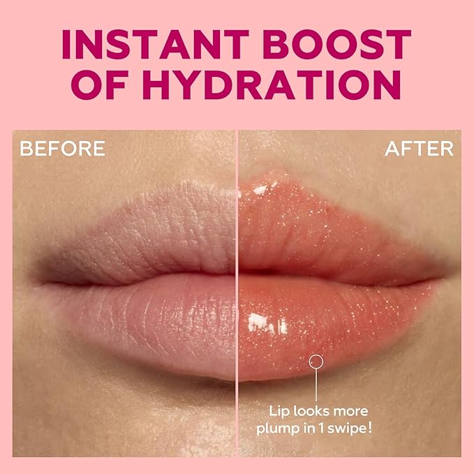 FOCALLURE Sparkling Gem Lip Plump, Hydrating & Volumizing Lip Plumper Gloss Balm, High-Shine Lip Plumping Pen, Plumps & Moisturizes, Vegan & Cruelty-Free, CONFECTIONARY