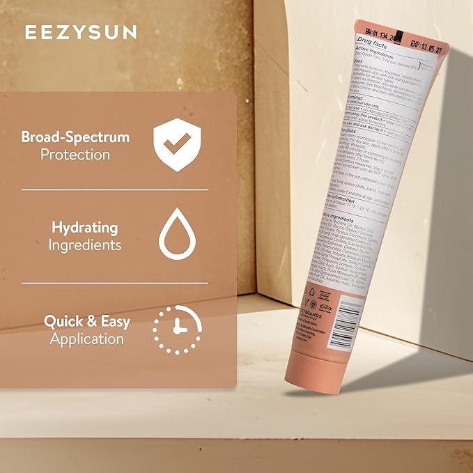 BARE Tinted Sunscreen for Face SPF 50 - Non-Greasy, Weightless, Water-Resistant, Vegan & Reef-Safe Tinted Moisturizer with SPF, Hyaluronic Acid, Jojoba Oil - All Skin Types, 1.69 fl oz - Tan