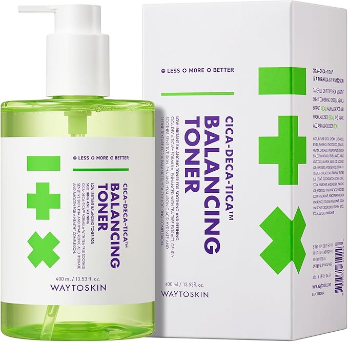 CICA Tea Tree Balancing Toner for Face – Korean Alcohol-Free Hydrating Facial Toner with PHA & Hyaluronic Acid for Oily & Combination Skin 13.53 fl oz. / 400ml