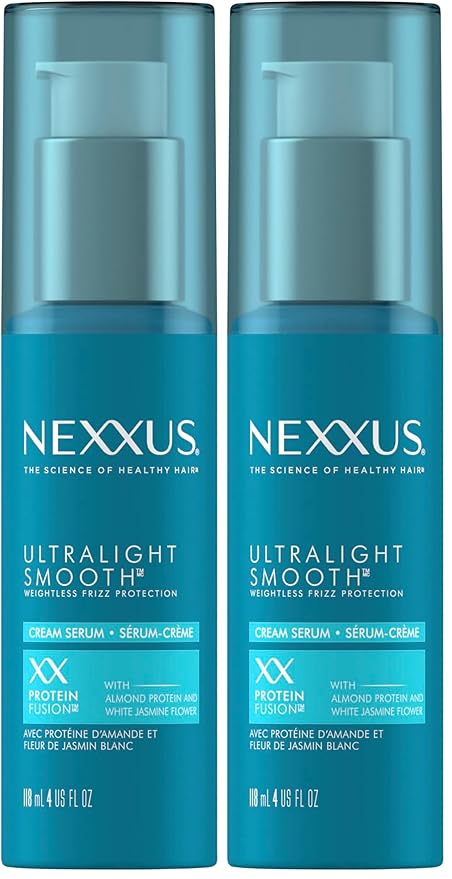 Nexxus Ultralight Smooth Frizz Defy Cream Serum for Frizzy and Dry Hair 4 fl oz,(Pack of 2)