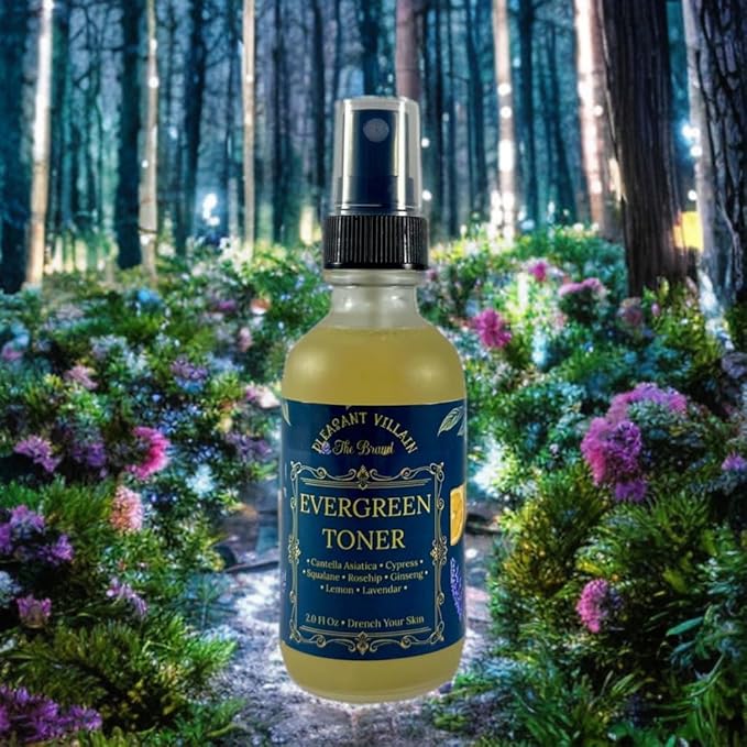 Evergreen Facial Toner 2.0 FL Oz Nourishing Skin Flooding Natural Formula with Centella Asiatica, Rosehip and Ginseng
