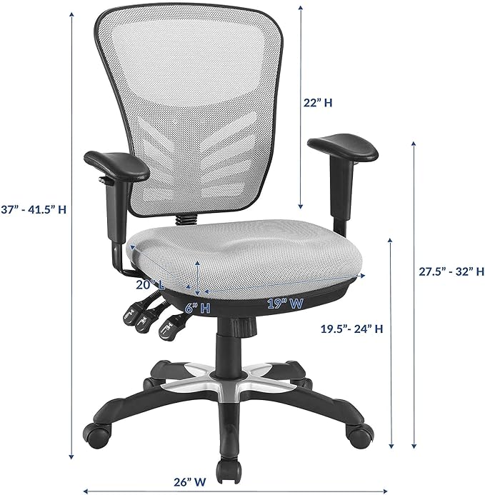 Modway EEI-757-GRY Articulate Ergonomic Mesh Office Chair in Gray