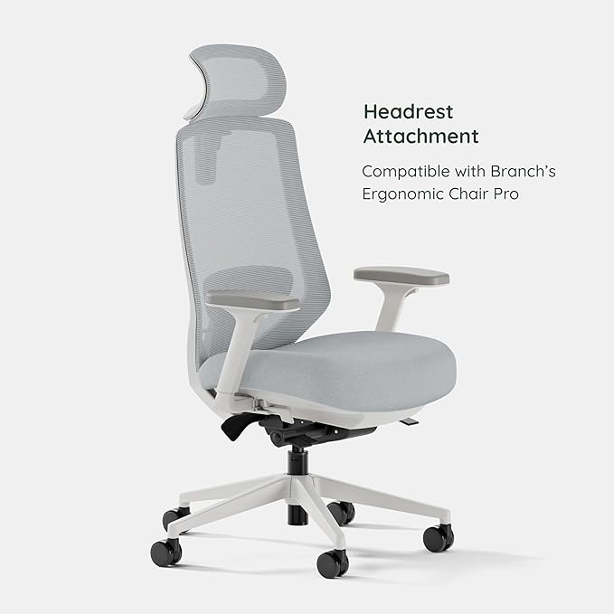 Branch Adjustable Ergonomic PRO Headrest Attachment - Only Compatible Ergonomic Chair PRO - Experience Optimal Comfort and Support - Mineral