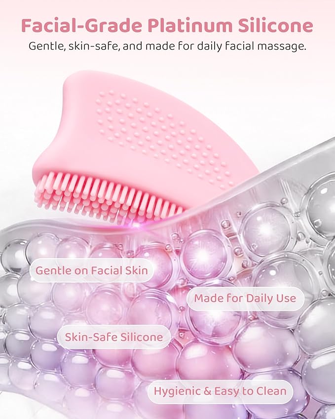 Lymphatic Contour Face Brush XANGNIER Upgrade Silicone,Facial Sculpting Brushes for Lymphatic Drainage,Lymph Dry Brush,Skin Care Massager Tools-Gua Sha,Depuffer,Detox & Lift,Improves Skin Glow,2 PCS