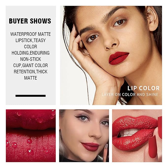13Pcs Matte Liquid Lipstick + Lip Liner Pens Set, 6 Matte Lipstick+6 Matching Smooth Lipliner+ 1Pcs Lip Plumper Makeup Set Kit, Waterproof Long Lasting 24 Hour Lip Makeup Valentines Gifts for Women