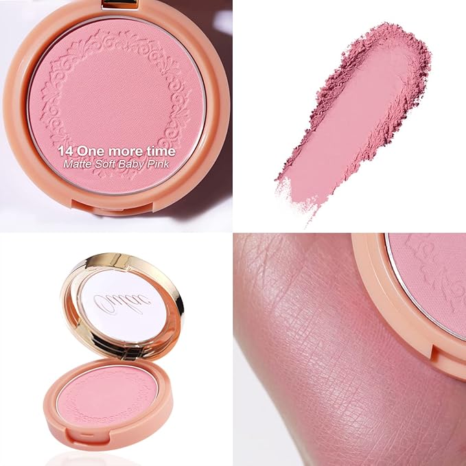 Oulac Baby Pink Blush Makeup| Highly Pigmented Cream Blush| Natural Matte Finish| Shape & Highlight Face| Cruelty-Free Vegan blush 4.8g