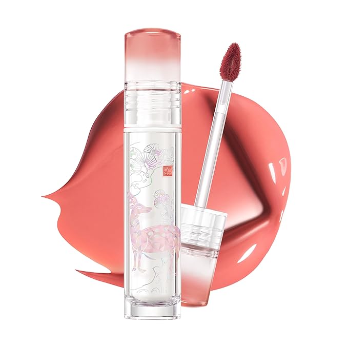 CLIO Crystal Glam Tint Korean Royal Heritage Edition, Glossy Lip Tint with Glass-Like Shine, Lightweight Buildable Lip Stain, Long-Lasting Color, Non-Sticky, Korean Lip Tint (030 SUNNY FAWN CORAL)