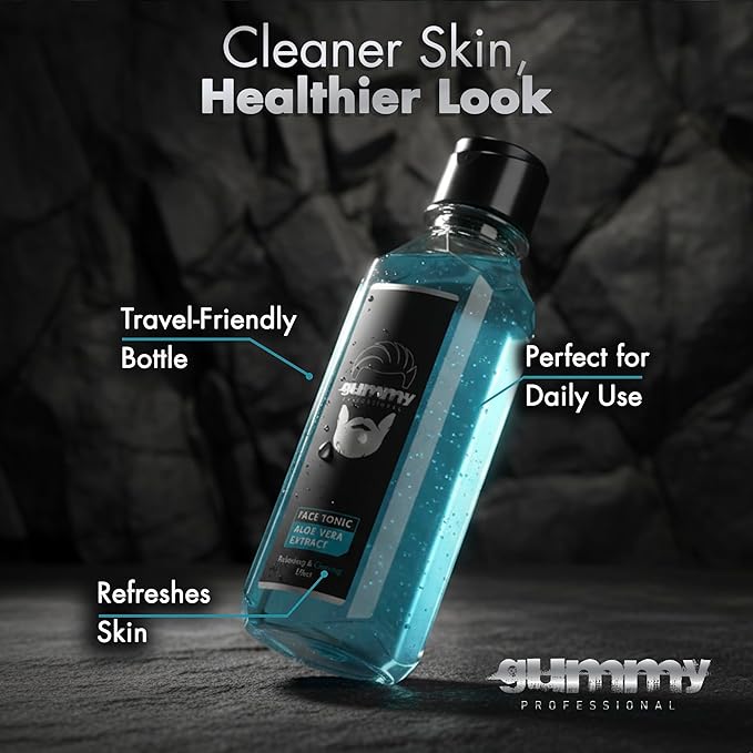 Gummy Professional Face Tonic - Hydrating Facial Toner with Green Tea Extract - Refreshing Cleansing Water that Helps Prepare Skin for Moisturizer - Daily Care by Men and Women - All Skin Type - 250ml
