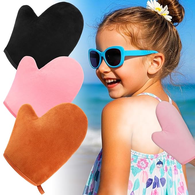Sunscreen Applicator for Kids,3PCS Reusability Suns Creen Glove Applicator,Sunscreen Mitt Sunblock Lotion Applicator Brush,Beach Vacation Essentials,Summer Beach Day Accessories Must Haves