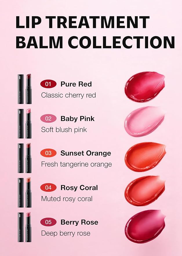 ISOI Bulgarian Rose Lip Treatment Balm (Pure Red) – Hydrating & Tinted Lip Balm for Dry Lips, Korean Skincare (0.18 oz, 5g)