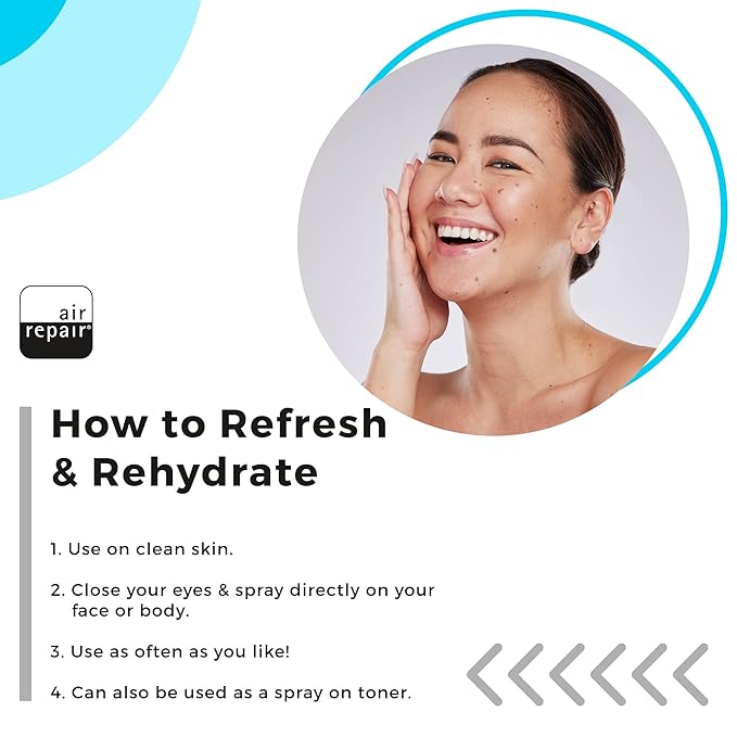 Facial Mist for Skin Care - 59 ml Makeup Face Spray Toner with Hyaluronic Acid Aloe Vera - Moisturizer & Beauty Setting Spray for Skin - Hydrating Face Mist for Dry Skin by Air Repair