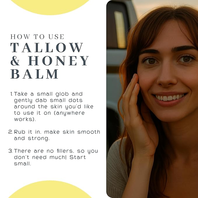 Vanman's Tallow and Honey Balm With No Added Scent (2 Pack) - Beef Tallow Face Moisturizer with Grass-Fed/Finished Beef Tallow for Skin, Organic Raw Honey and Beeswax, Cold Pressed Olive Oil - 2 oz