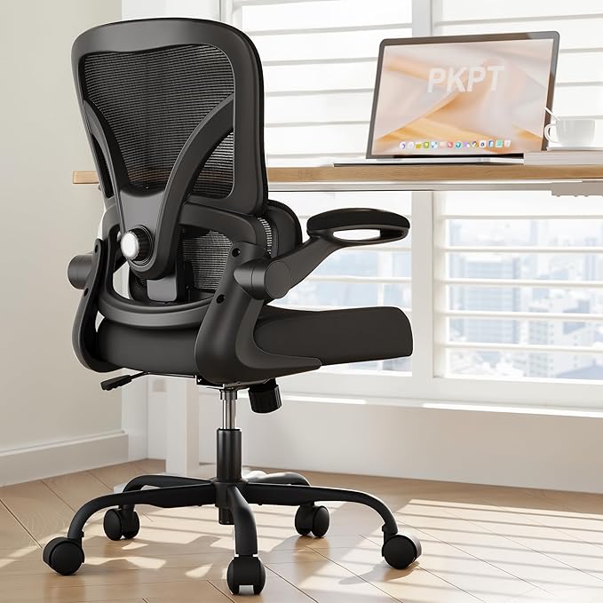 Mesh Office Chair, 330LBS Ergonomic Comfy Desk Chair with Adjustable Lumbar Support, Executive Computer Chairs for Home Office, Black