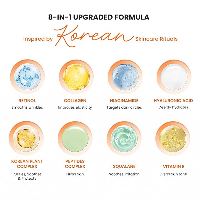 Retinol Under Eye Balm Stick: Korean Retinol Eye Cream for Dark Circles, Puffiness, Eye Bags, Wrinkles & Fine Lines - 8-IN-1 Formula with Collagen, Niacinamide, Peptides & Hyaluronic Acid 0.35 OZ 3Pcs